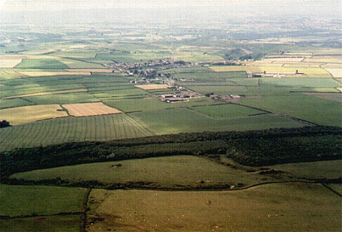 Aerial photo with Bridgend in the distance