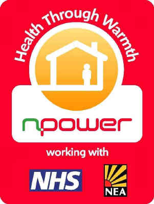 Poster: Health Through Warmth Npower working with NHS and NEA