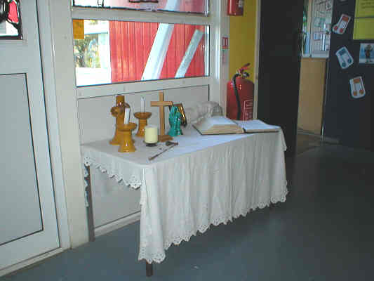 Worship table, St. Brides Major School